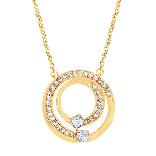 14k Yellow Gold Diamond Pendant