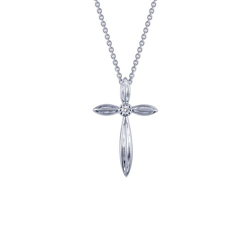 0.02 CTW Cross Pendant Necklace