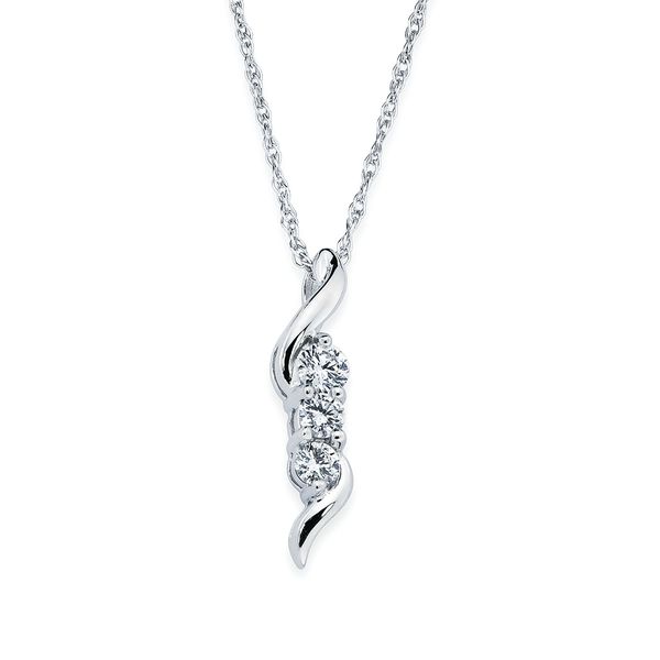 14k White Gold Diamond Pendant