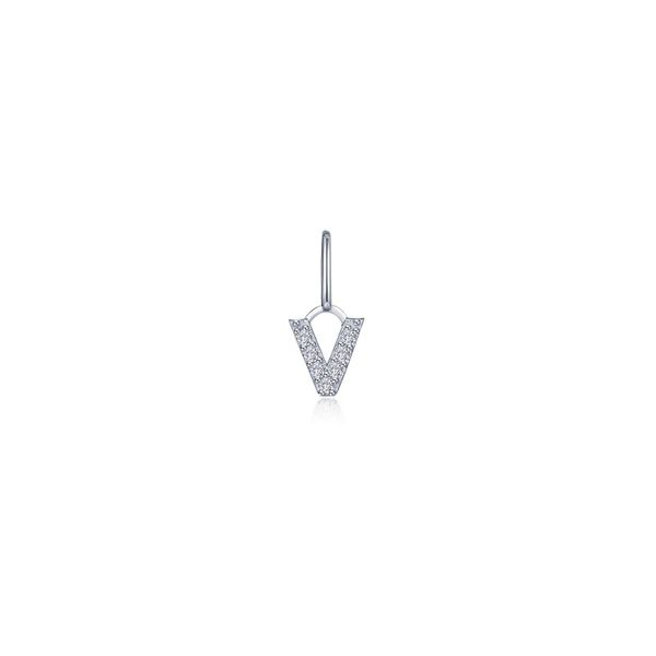 Letter V Charm Pendant