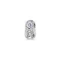 10k White Gold Round White Topaz Baby Bootie Pendant