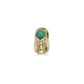 14k Yellow Gold Round Emerald Baby Bootie Pendant