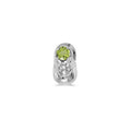14k White Gold Round Peridot Baby Bootie Pendant