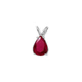 14K White Gold Pear Emerald Pendant