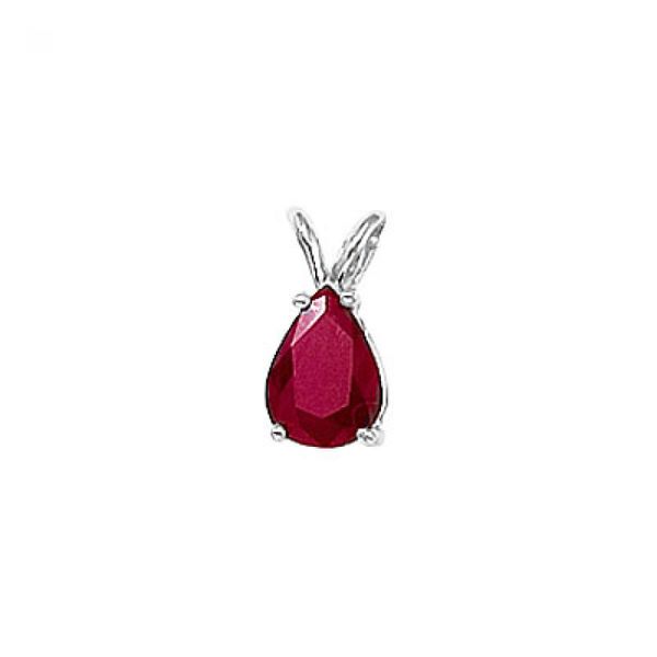 14K White Gold Pear Emerald Pendant