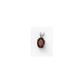 14K White Gold Oval Garnet Pendant
