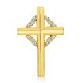 14K Yellow Gold .15 Ct Diamond Cross Pendant