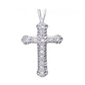 14k White Gold Diamond Cross