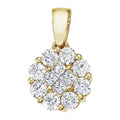 14K Yellow Gold 1 Ct Diamond Clustaire Pendant