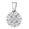 14K White Gold Diamond Clustaire Pendant
