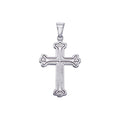 14K White Gold Large Cross Pendant