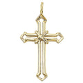 14K Yellow Gold Open Cross Pendant
