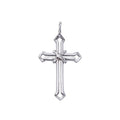 14K White Gold Open Cross Pendant