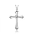 14K White Diamond Illusion Cross Pendant