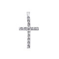 14K White Gold Braided Diamond Cross Pendant