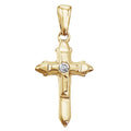14K Yellow Gold Small Diamond Cross Pendant
