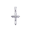 14K White Gold Small Diamond Cross Pendant