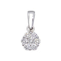 14K White Gold .50 Ct Cluster Diamond Pendant