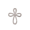 14K White Gold Diamond Open Cross Pendant