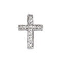 14K White Gold Diamond Scroll Cross Pendant