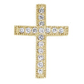 14K Yellow Gold .16 Ct Scroll Diamond Cross Pendant