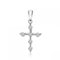 14K White Gold Diamond Cross Pendant