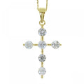 14k Yellow Gold Diamond Cross Pendant