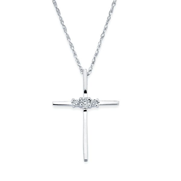 Sterling Silver Diamond Cross