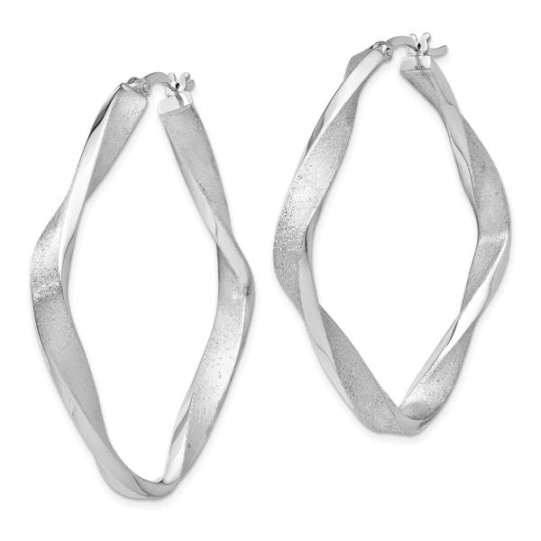 Leslie's Sterling Silver Radiant Essence Twisted Hoop Earrings - Image 2
