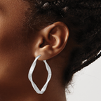 Leslie's Sterling Silver Radiant Essence Twisted Hoop Earrings - Image 3