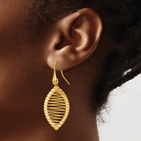 Leslie's Sterling Silver Gold-plated Shepherd Hook Earrings - Image 3