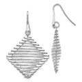 Leslie's Sterling Silver Rhodium-plated Shepherd Hook Earrings