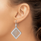 Leslie's Sterling Silver Rhodium-plated Shepherd Hook Earrings - Image 3
