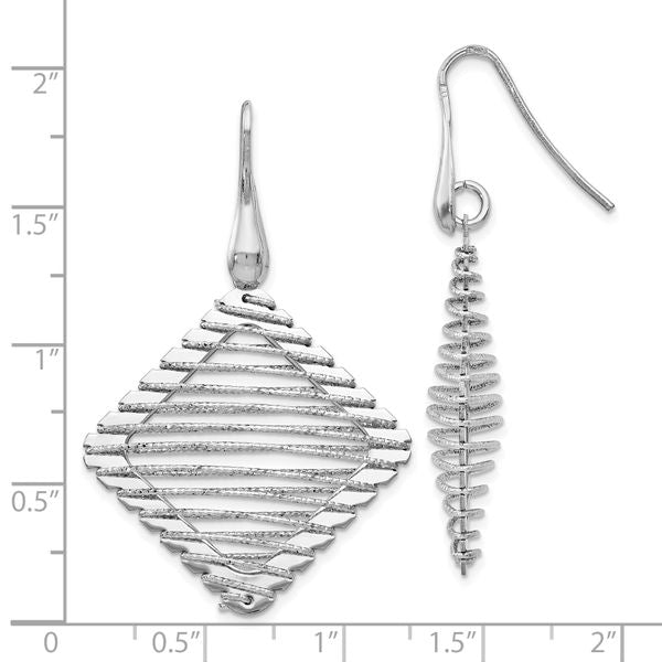Leslie's Sterling Silver Rhodium-plated Shepherd Hook Earrings - Image 4