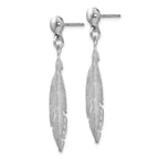 Leslie's Sterling Silver Rhodium-plated Leaf Post Dangle Earrings - Image 2