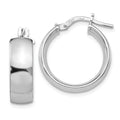 Leslie's Sterling Silver Rhodium-plated Hoop Earrings