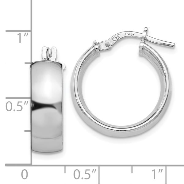 Leslie's Sterling Silver Rhodium-plated Hoop Earrings - Image 4