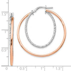 Leslie's Sterling Silver Rose-tone D/C Hoop Earrings - Image 4