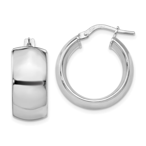 Leslie's Sterling Silver Rhodium-plated Hoop Earrings