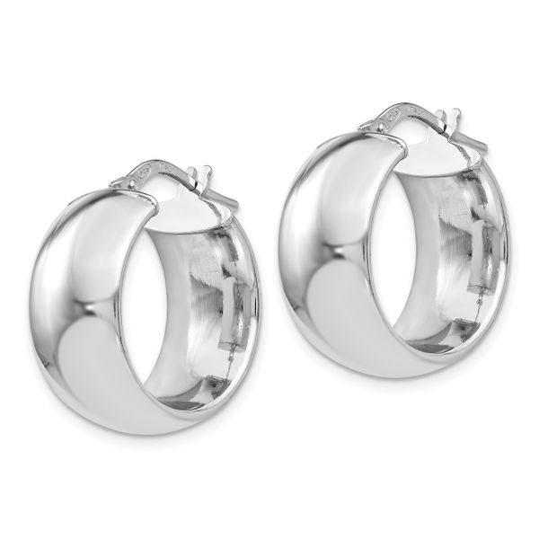 Leslie's Sterling Silver Rhodium-plated Hoop Earrings - Image 2