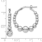 Leslie's Sterling Silver Polished Beaded Hoop Earrings - Image 4