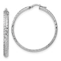 Leslie's Sterling Silver Polished & Textured Hoop Earrings