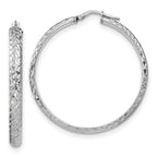 Leslie's Sterling Silver Polished & Textured Hoop Earrings
