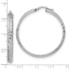 Leslie's Sterling Silver Polished & Textured Hoop Earrings - Image 4