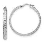 Leslie's Sterling Silver Polished & Textured Hoop Earrings
