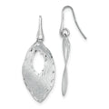 Leslie's Sterling Silver Textured & D/C Dangle Shepherd Hook Earrings