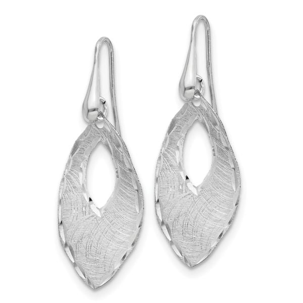 Leslie's Sterling Silver Textured & D/C Dangle Shepherd Hook Earrings - Image 2