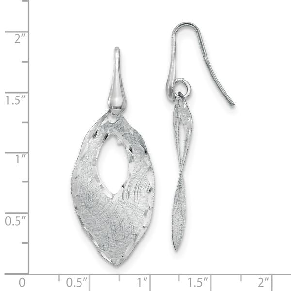 Leslie's Sterling Silver Textured & D/C Dangle Shepherd Hook Earrings - Image 4