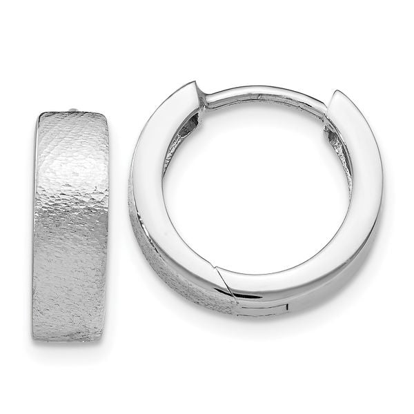 Leslie's Sterling Silver Radiant Essence Textured Huggie Hoop Earrings