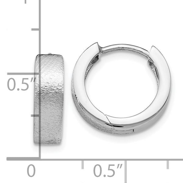 Leslie's Sterling Silver Radiant Essence Textured Huggie Hoop Earrings - Image 4